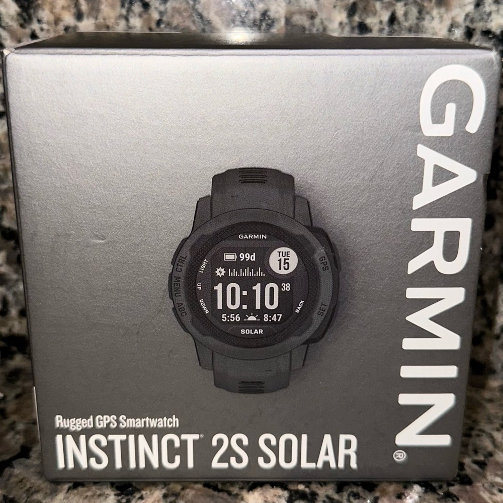 Garmin Instinct 2S Solar Rugged GPS Smartwatch - Black
